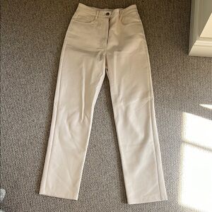 Aritzia Cream High-Waisted Pants